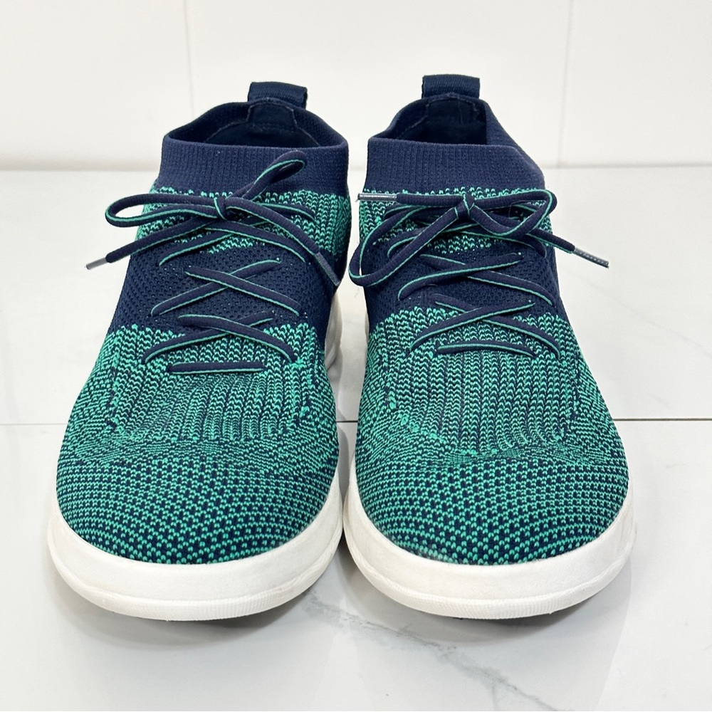 Fitflop Uberknit High Tops Men’s 10 Midnight Navy / Parakeet Green - Picture 3 of 7